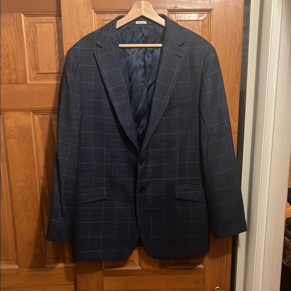 Men's Navy Plaid Blazer